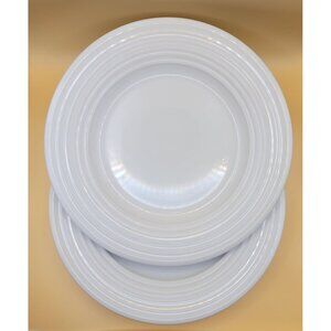 Gibson Home White Dessert Plates 8.5 Inch Stoneware Classic Ringed Design DH880